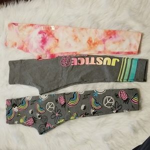 Bundle of Girls Justice leggings Size 7/8